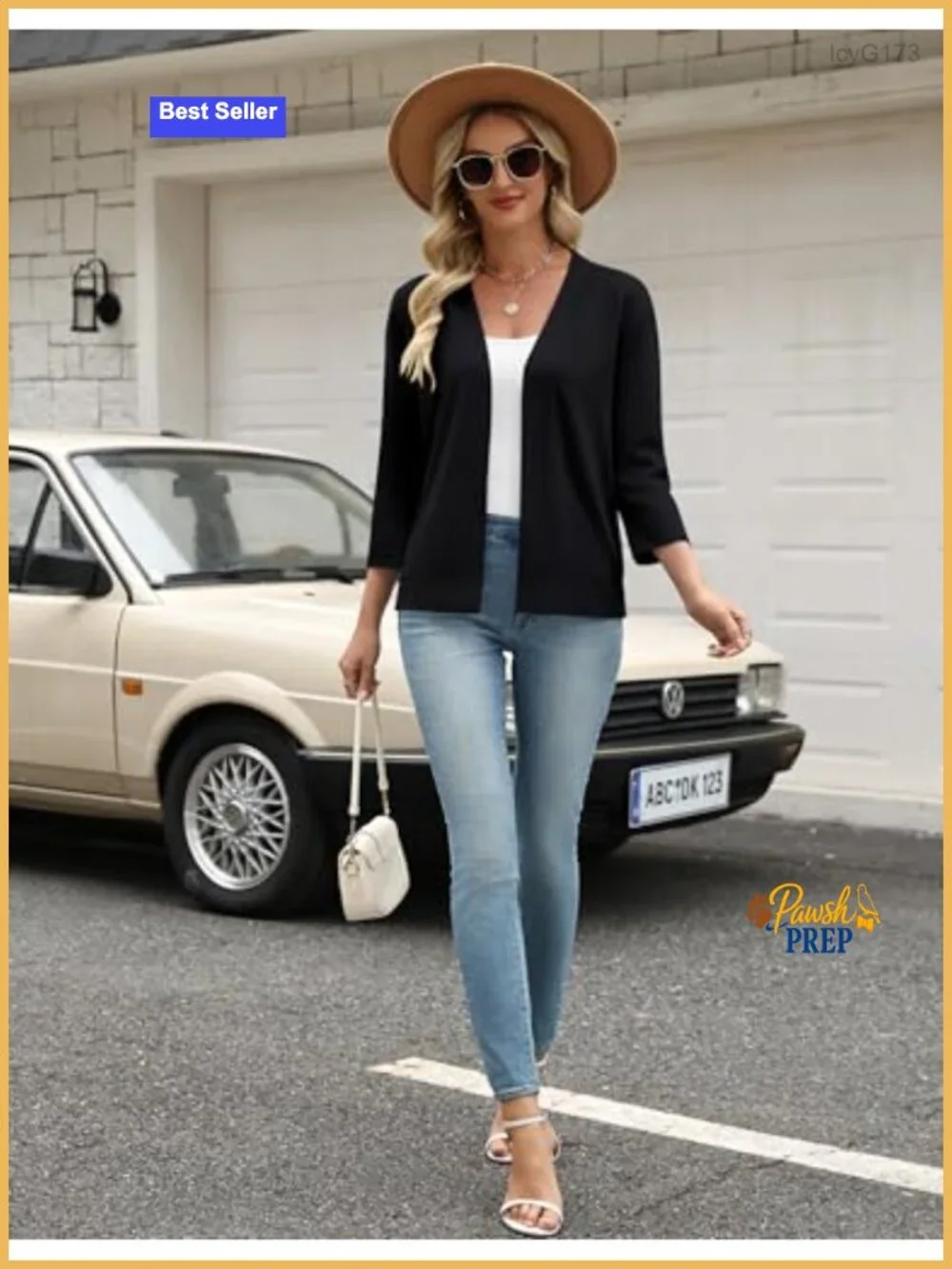Women's Cropped Cardigan Sweater Shrug 3/4 Sleeve Open Front Viscose